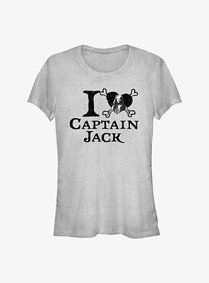 Disney Pirates of the Caribbean I Love Captain Jack Girls T-Shirt