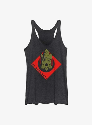 Stranger Things Be Vigilant! Badge Womens Tank Top