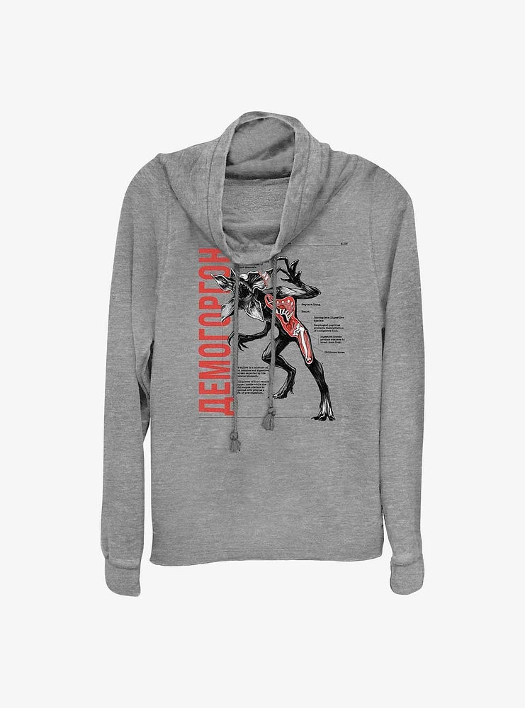 Stranger Things Anatomy of Demogorgon Cowl Neck Long-Sleeve Top