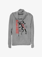 Stranger Things Anatomy of Demogorgon Cowl Neck Long-Sleeve Top