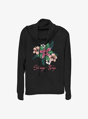 Stranger Things Floral Cowl Neck Long-Sleeve Top