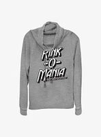 Stranger Things Rink-O-Mania Logo Cowl Neck Long-Sleeve Top