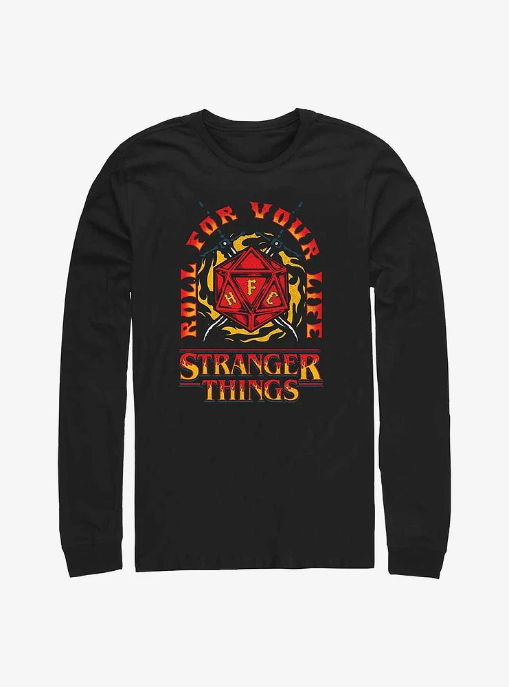 Stranger Things Fire and Dice Long-Sleeve T-Shirt