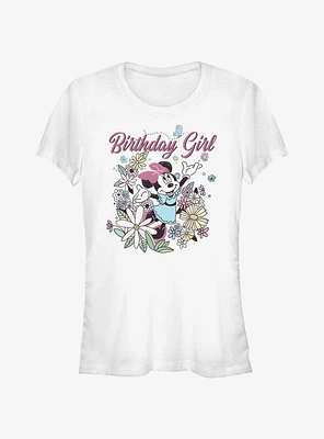 Disney Minnie Mouse Birthday Girl Doodle Girls T-Shirt