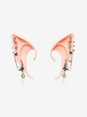 Pierced Fairy Crystal Molded Ear Cuffs