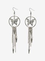 Butterfly Spike Chain Drop Earrings