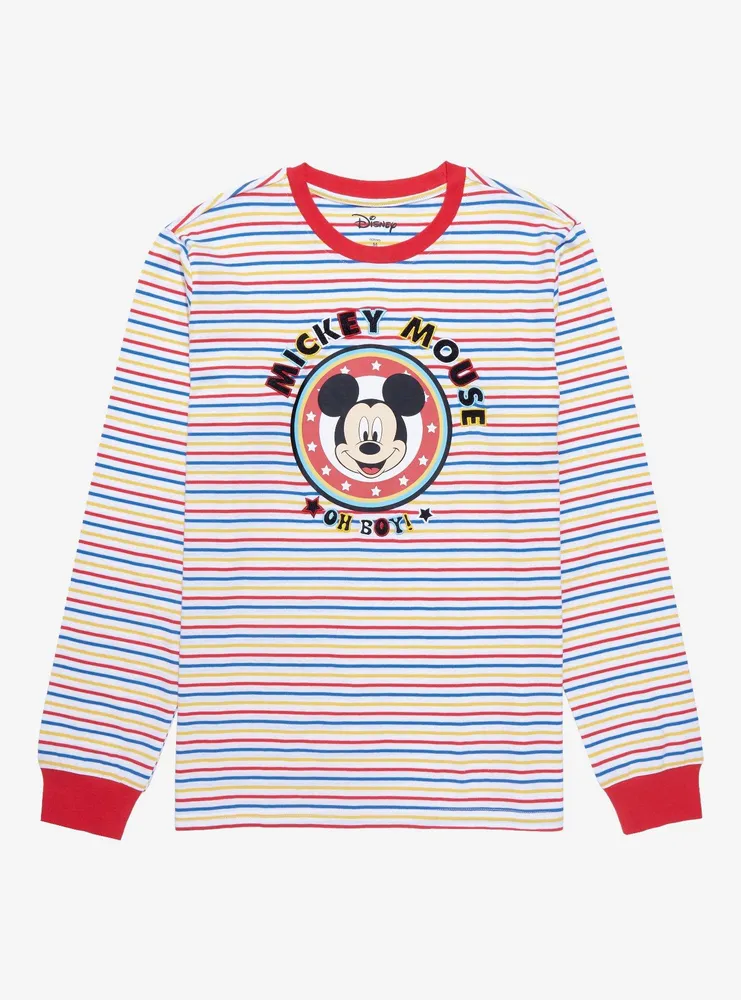 Disney Mickey Mouse Oh Boy Striped Long Sleeve T-Shirt - BoxLunch Exclusive