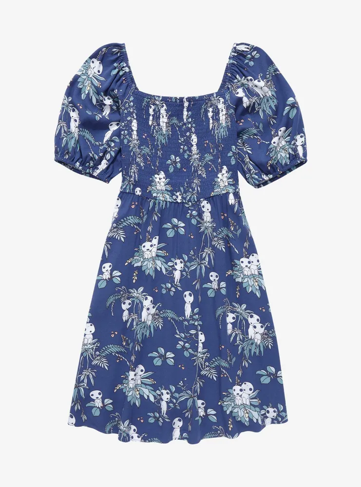 Studio Ghibli Princess Mononoke Kodama Allover print Smock Dress - BoxLunch Exclusive