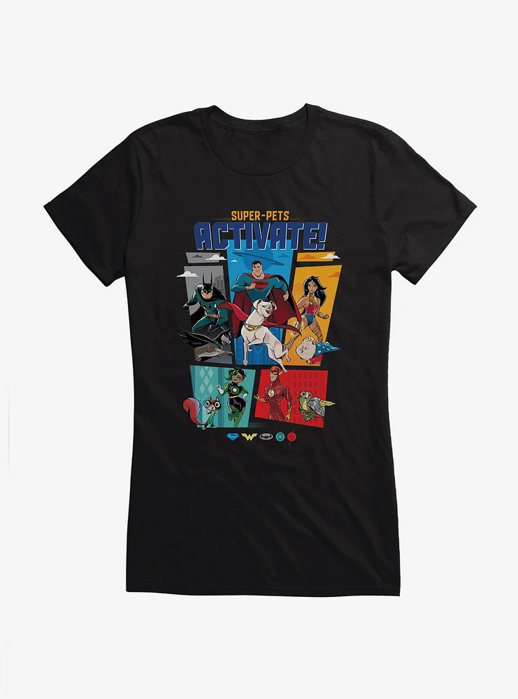 DC League of Super-Pets Heroes Activate! Girls T-Shirt