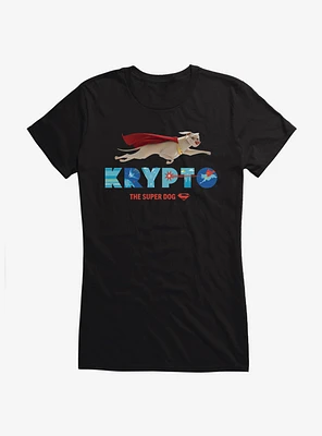 DC League of Super-Pets Krypto The Super Dog Flying Girls T-Shirt