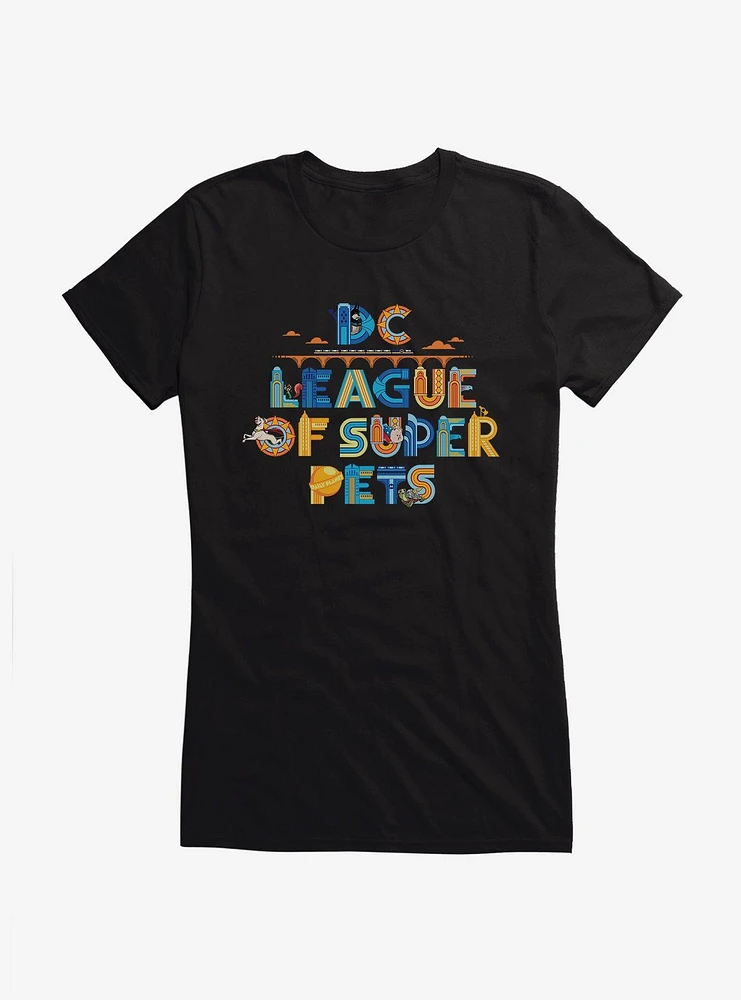 DC League of Super-Pets Metropolis Group Logo Girls T-Shirt