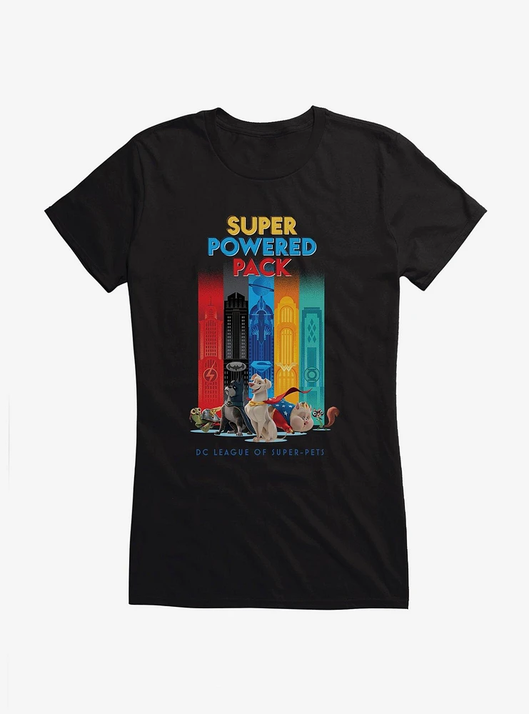 DC League of Super-Pets Super Powered Pack City View Girls T-Shirt