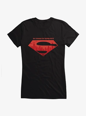 DC League of Super-Pets Superman Logo Girls T-Shirt