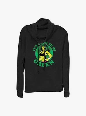 Marvel She Hulk It's Good To Be Green Cowl Neck Long-Sleeve Girls Top