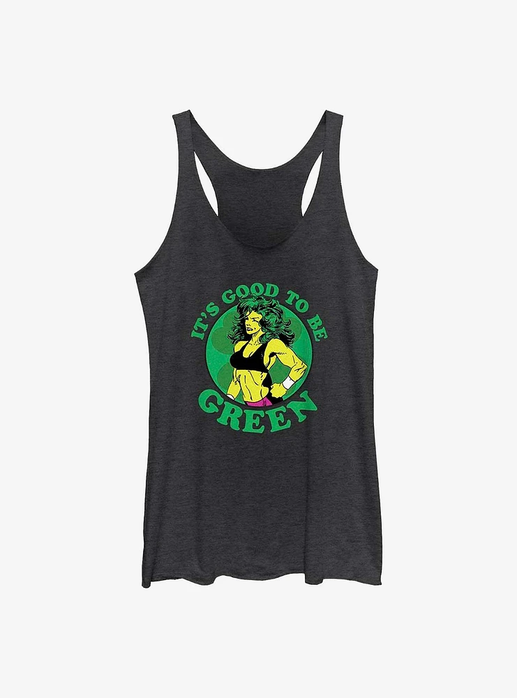 Marvel She Hulk It's Good To Be Green Raw Edge Girls Tank