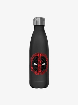 Marvel Deadpool Overlay Logo Stainless Steel Water Bottle