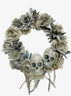 Skull & Roses Wreath 19.5-inch Decor