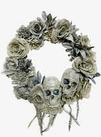 Skull & Roses Wreath 19.5-inch Decor