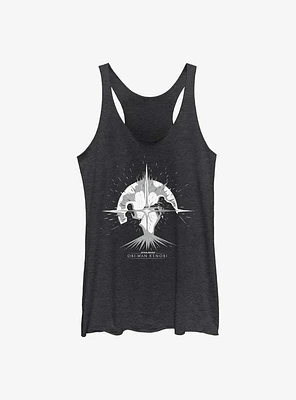 Star Wars Obi-Wan Explosive Duel Graphic Girls Raw Edge Tank