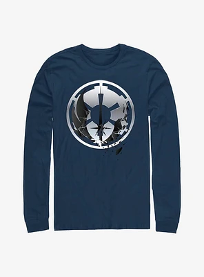 Star Wars Obi-Wan Jedi To Empire Logo Nvy Ls T