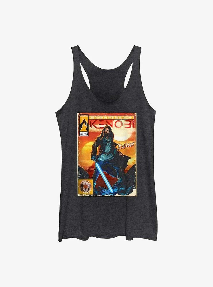 Star Wars Obi-Wan Komically Kenobi Girls Raw Edge Tank