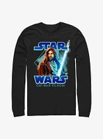 Star Wars Obi-Wan Painterly With Logo Long-SLeeve T-Shirt