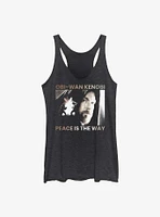 Star Wars Obi-Wan Peace Is The Way Girls Raw Edge Tank