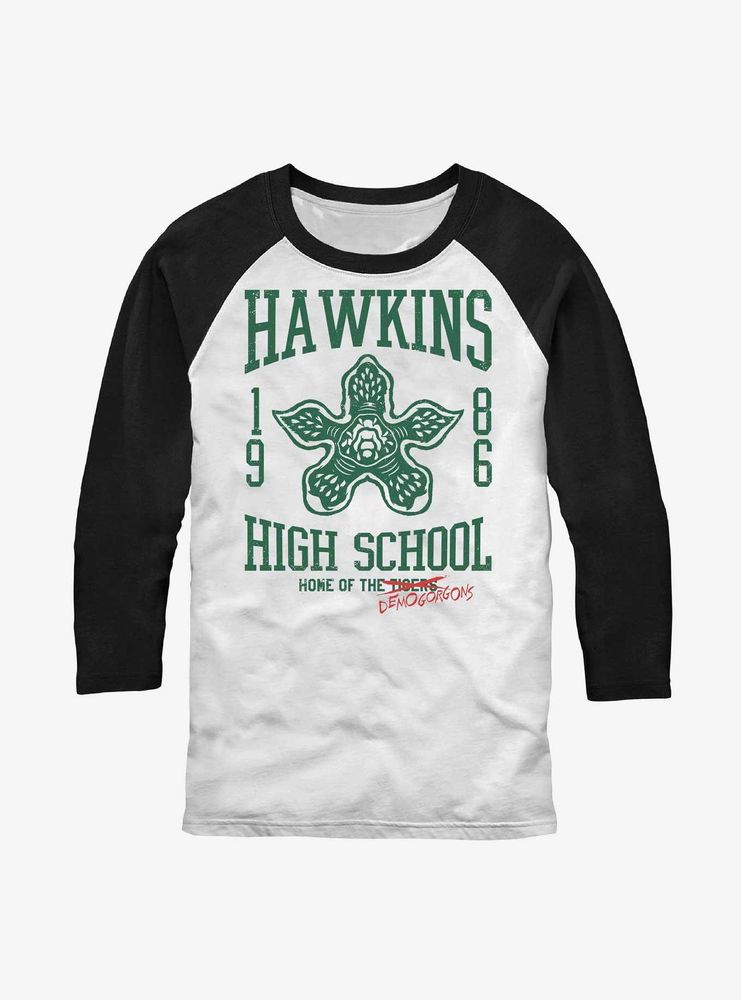 Stranger Things Hawkins High Home Of The Demogorgons Raglan