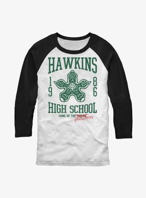 Stranger Things Hawkins High Home Of The Demogorgons Raglan