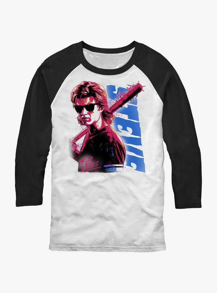 Stranger Things Splatterpunk Hello Ladies Steve Raglan