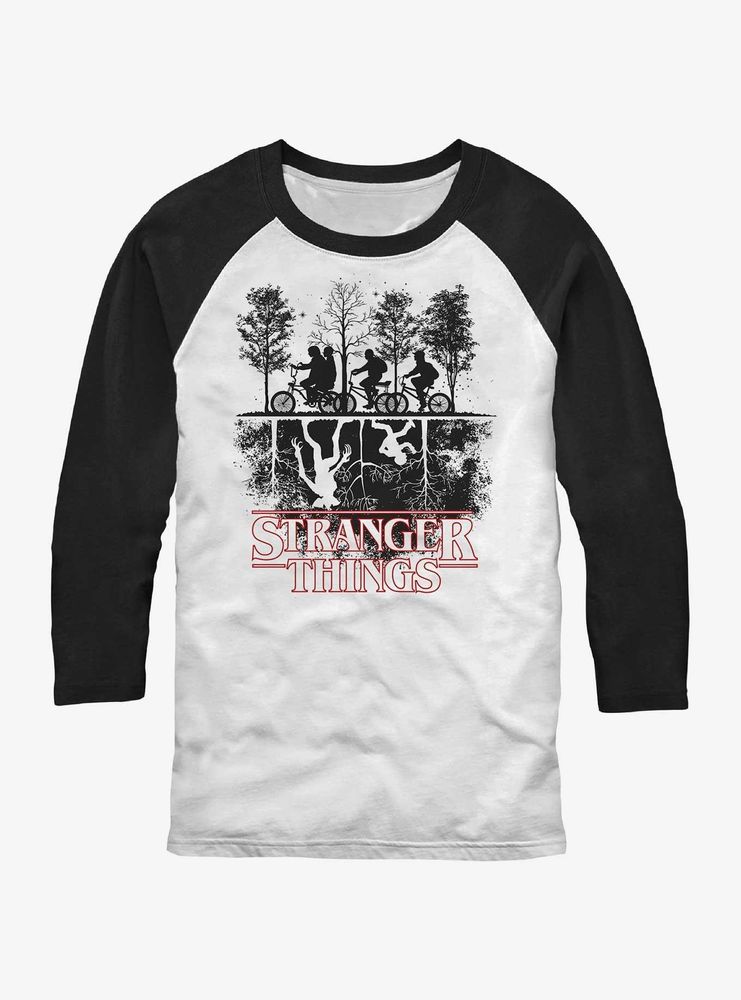 Stranger Things Upside Down Silhouettes Raglan