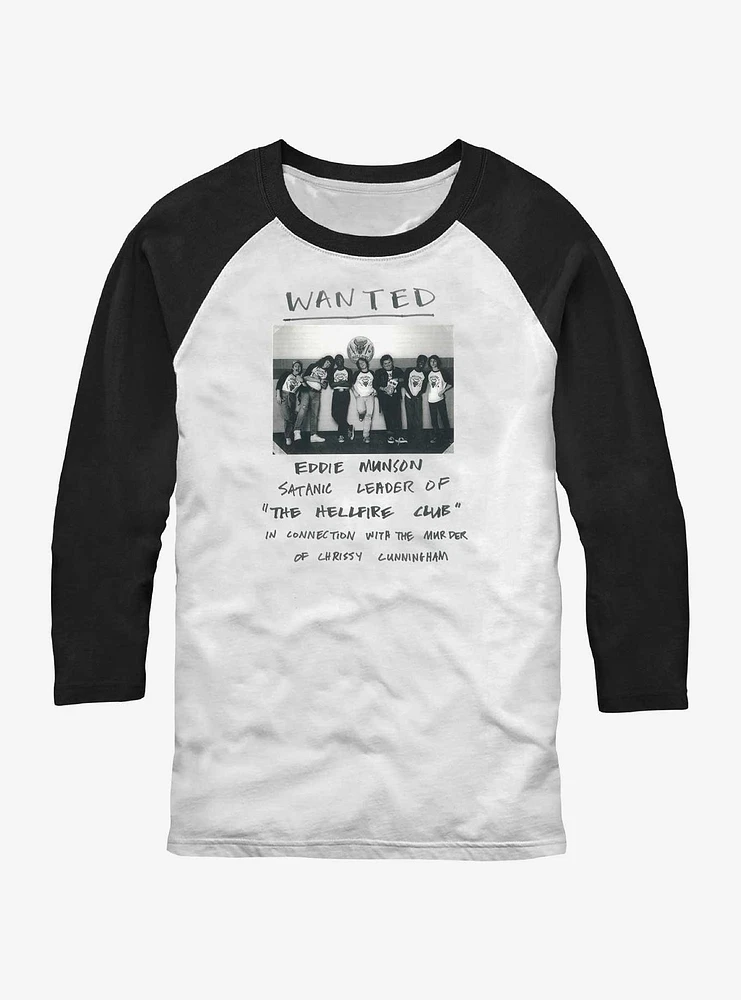 Stranger Things Wanted Eddie Munson Hellfire Club Raglan