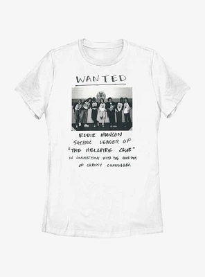 Stranger Things Wanted Eddie Munson Hellfire Club Womens T-Shirt