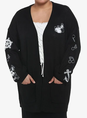 Disney Steamboat Willie Icons Girls Open Cardigan Plus