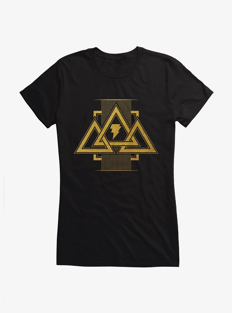 DC Comics Black Adam Gold Pyramids Girls T-Shirt