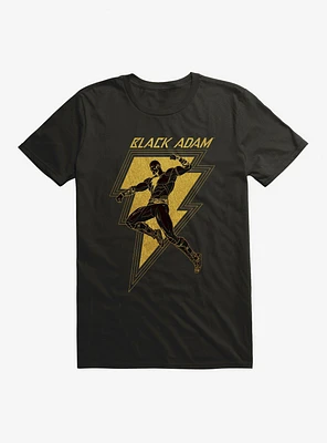 DC Comics Black Adam Gold Silhouette Bolt T-Shirt