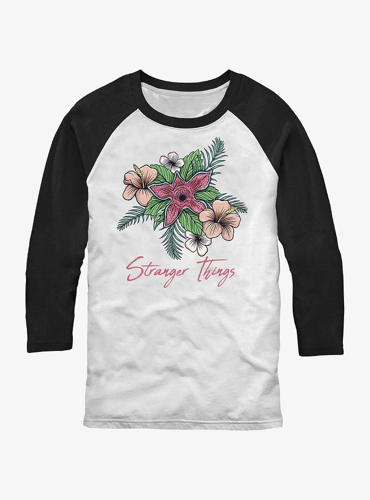 Stranger Things Floral Raglan T-Shirt