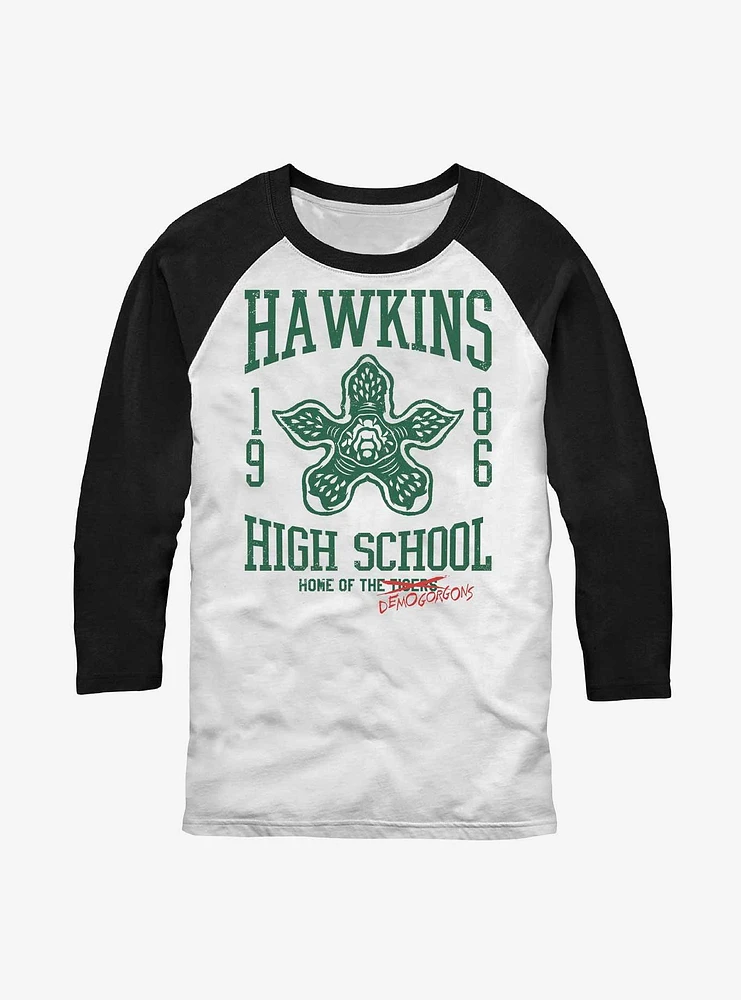 Stranger Things Hawkins High Demogorgons Raglan T-Shirt