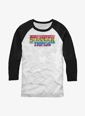 Stranger Things Rainbow Logo Raglan T-Shirt