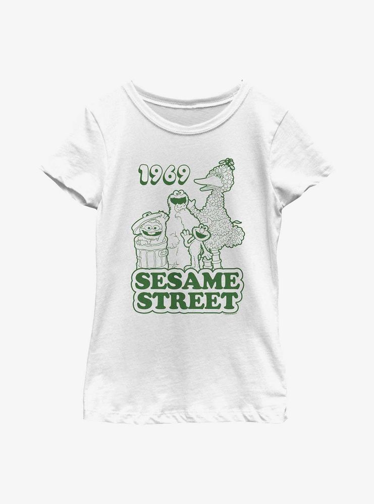 Sesame Street 1969 Group Youth Girls T-Shirt