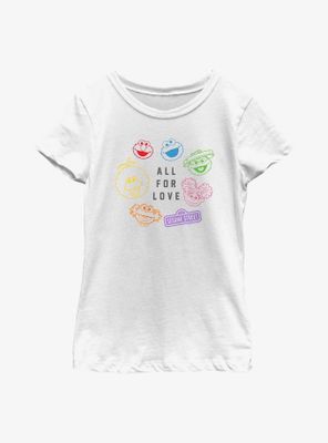 Sesame Street All For Love Youth Girls T-Shirt