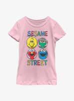 Sesame Street Circle Grid Youth Girls T-Shirt