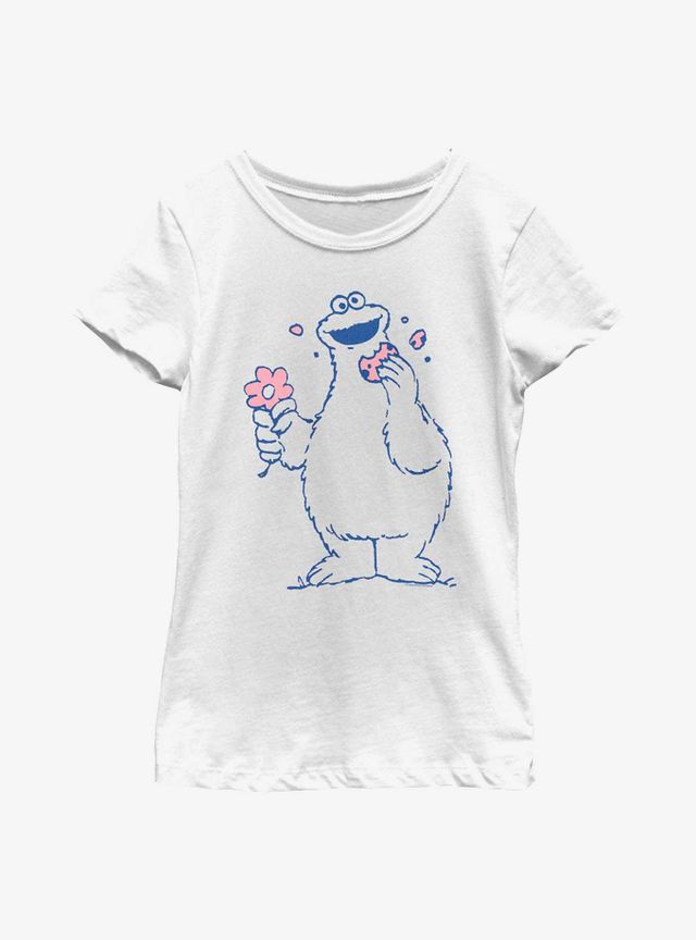 Hot Topic Sesame Street Cookie Monster Eat Cookies Girls T-Shirt Grey