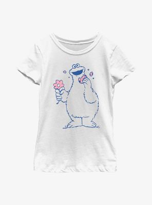 Sesame Street Cookie Monster Flower Youth Girls T-Shirt