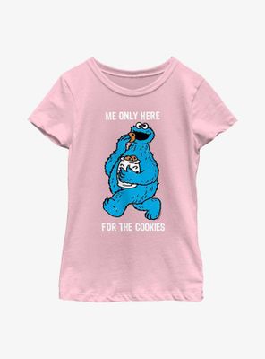 Sesame Street Cookie Monster Only Here For The CookiesYouth Girls T-Shirt
