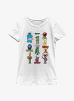 Sesame Street Group Panels Youth Girls T-Shirt