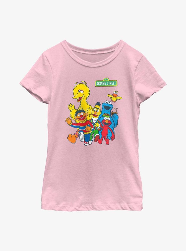 Sesame Street Group Walk Youth Girls T-Shirt