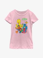 Sesame Street Group Walk Youth Girls T-Shirt