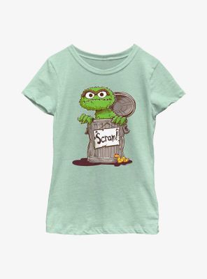 Sesame Street Oscar Scram Sign Youth Girls T-Shirt