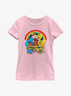 Sesame Street Rainbow Banner Youth Girls T-Shirt